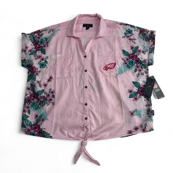 Philadelphia Eagles Shirt Womens XL Pink NFL Football Margaritaville Floral - Picture 1 of 15